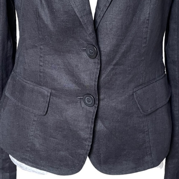 Black 100% Linen Blazer Jacket From BCBG of Paris - Picture 5 of 9